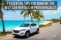 White SUV parked on a paved coastal road under palm trees next to the turquoise ocean and beach in Providenciales, Turks and Caicos, with blog title overlay.
